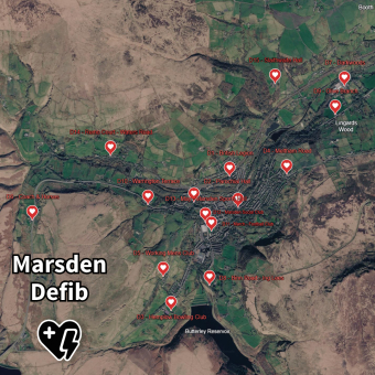 Marsden-Defib's map of installed defibrillators